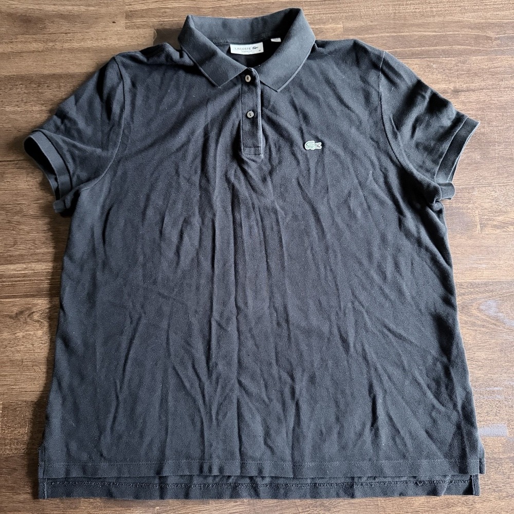 Lacoste Women's Polo Classic For Size 46 US Size XL Black Polo Logo
